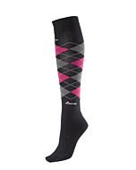 Pikeur Kniekousen Ruit  Zomer Grijs/Roze