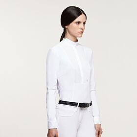 Cavalleria Toscana Perforated Dames Wedstrijd Collar Shirt L/S