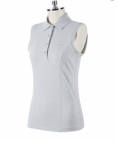 ANIMO Dames Polo Brandy Grigio Melange Mouwloos