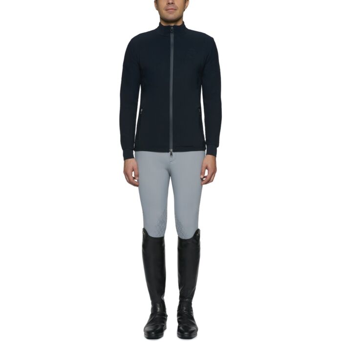 Cavalleria Toscana Heren Jack Jersey and Tech Knit Honeycomb Zip Navy