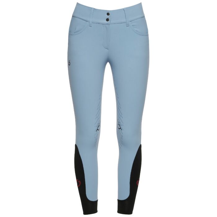 Cavalleria Toscana CT TEAM Red Stripe Full Grip Breeches Light Blue