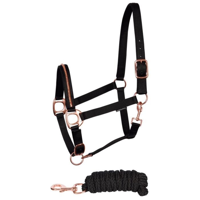 Harry's Horse Halsterset Rose Gold NXT Zwart