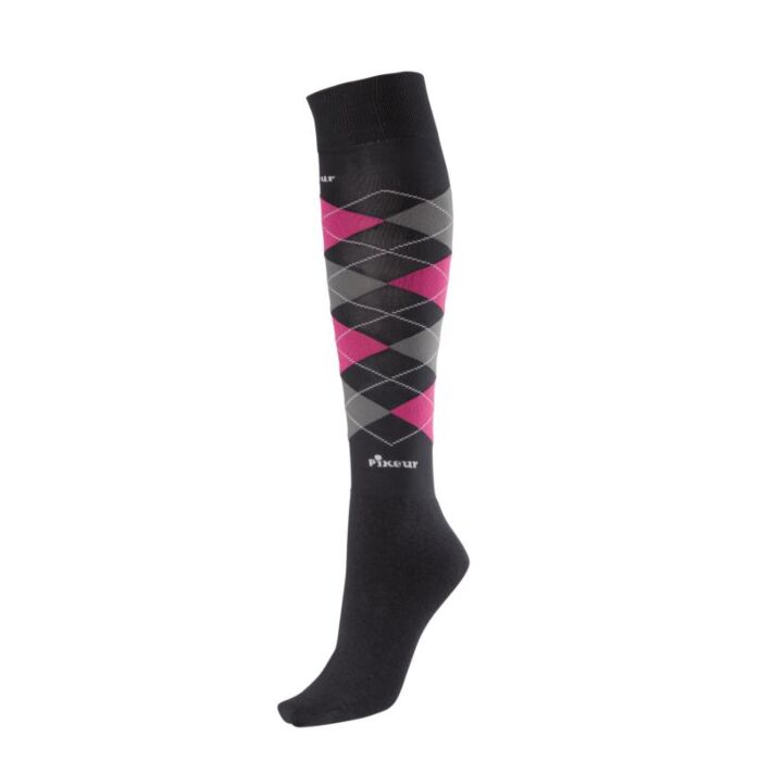 Pikeur Kniekousen Ruit  Zomer Grijs/Roze