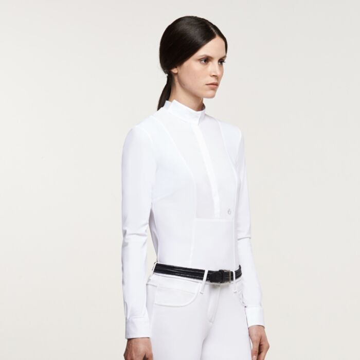 Cavalleria Toscana Perforated Dames Wedstrijd Collar Shirt L/S