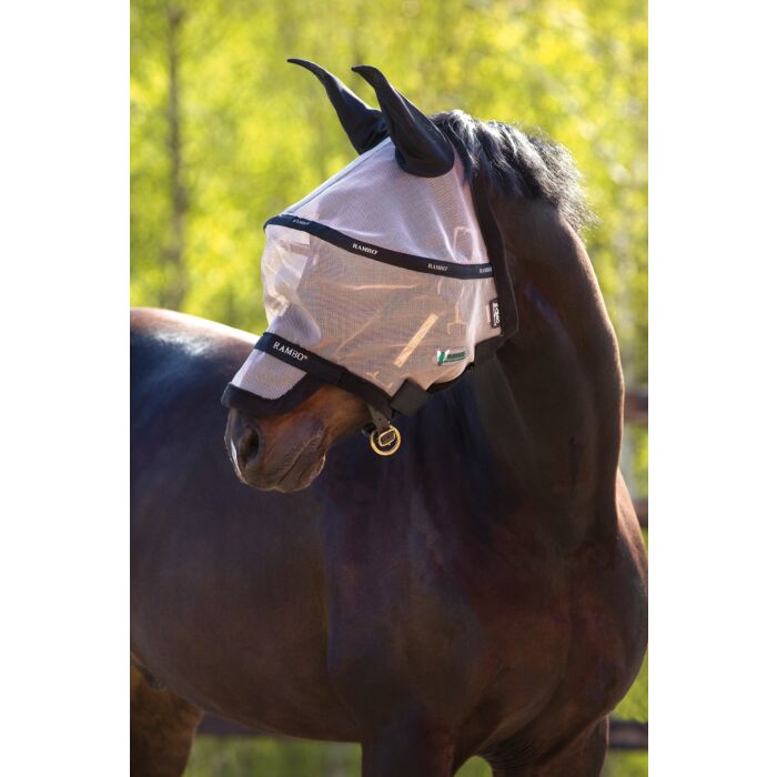 Rambo Flymask Plus Vamoose Oakmeal & Zwart