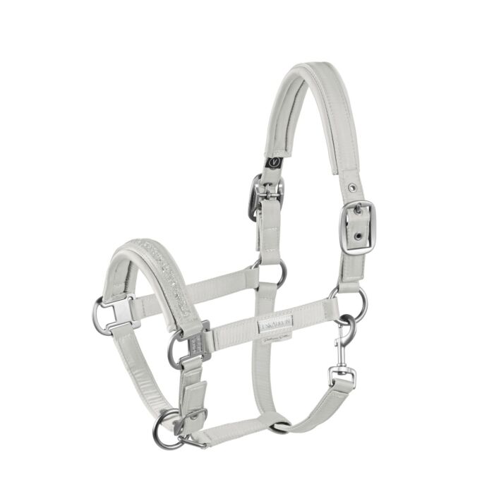 Eskadron Halster Double Pin Crystal Platinum Pearl Grey