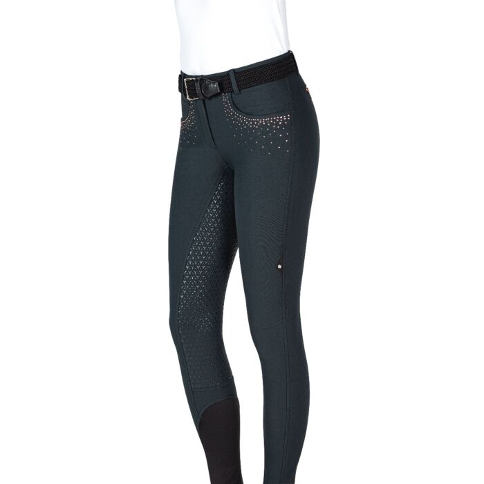Equiline Dames Rijbroek Glamour Black & Rose Gold