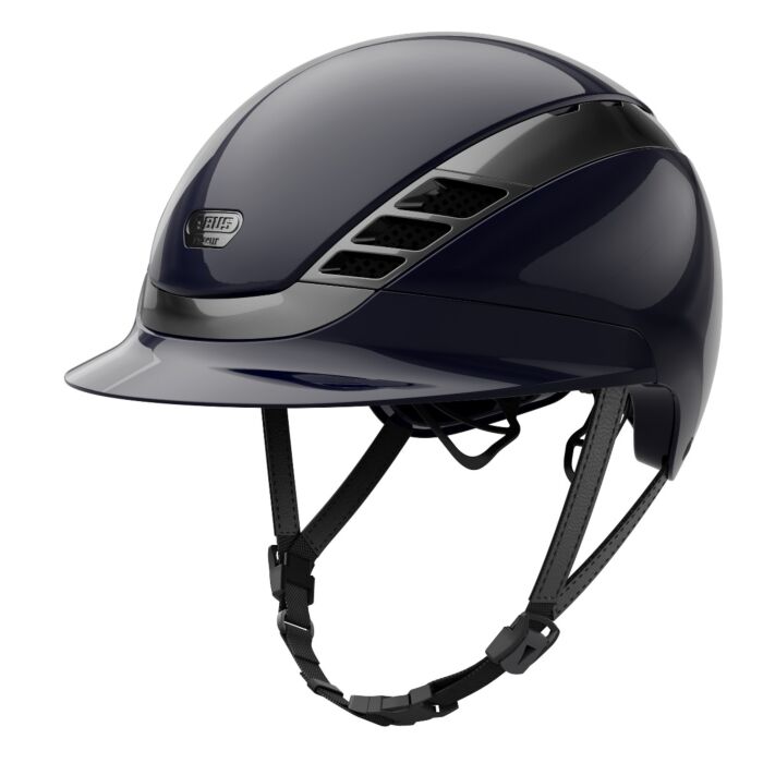 ABUS Pikeur Rijhelm AirLuxe Chrome Shiny Midnight Blue