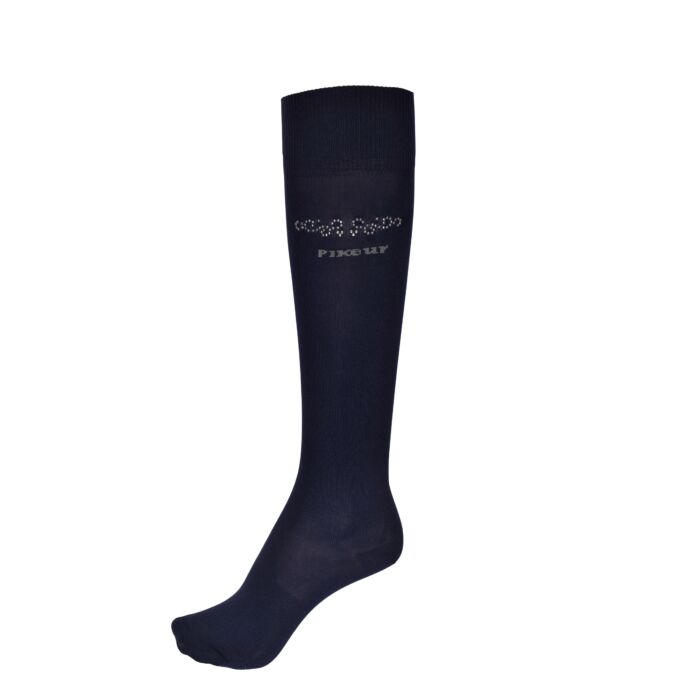 Pikeur Kniekousen Navy Studs Zilver