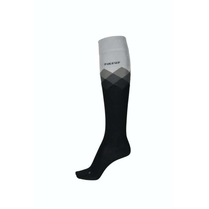 Pikeur Classic Kniekousen Ruit Black/Grijs