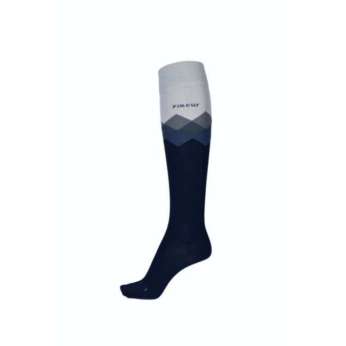 Pikeur Classic Kniekousen Ruit Navy/Blue