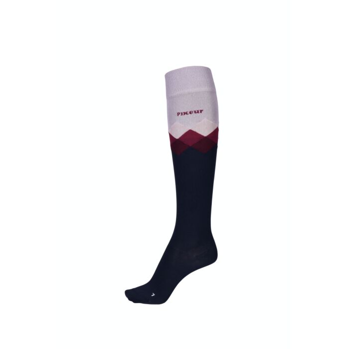 Pikeur Classic Kniekousen Ruit Black / Pomegranate