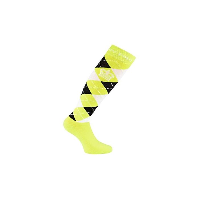 HV Polo Kniekousen Argile Ruit Neon Geel  