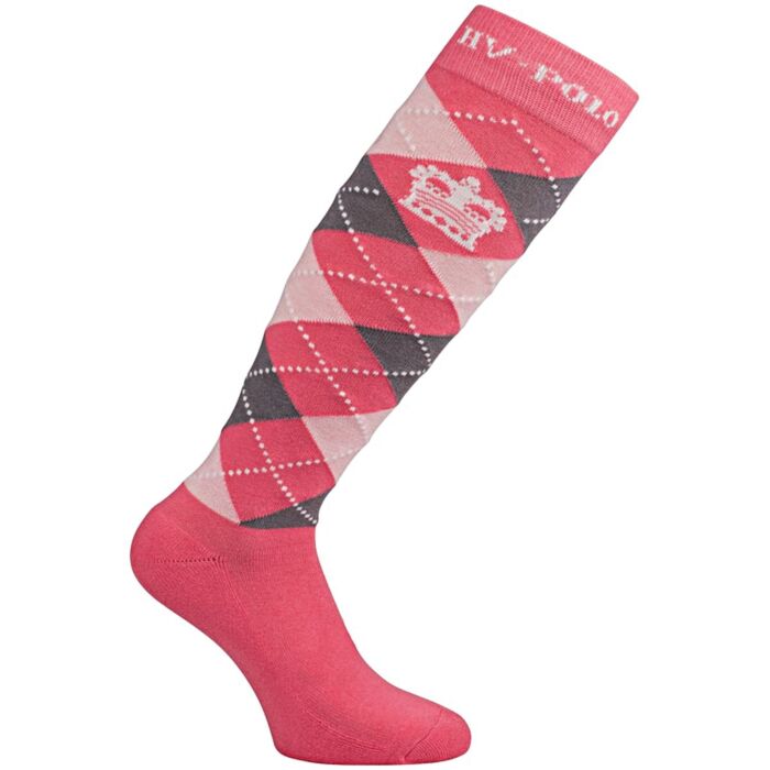 HV Polo Kniekousen Argile Ruit Raspberry  