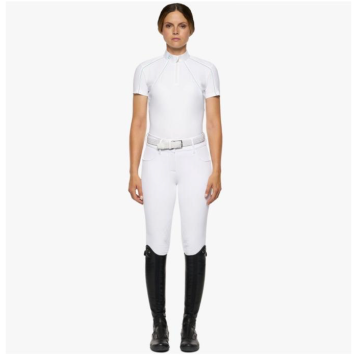 Cavalleria Toscana Ladies Jersey Polo Shirt with consealed Zip