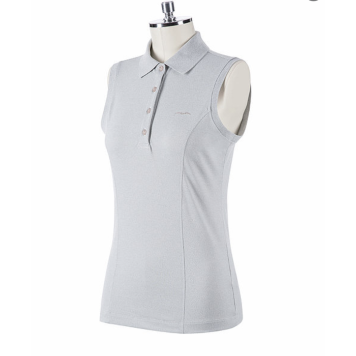 ANIMO Dames Polo Brandy Grigio Melange Mouwloos