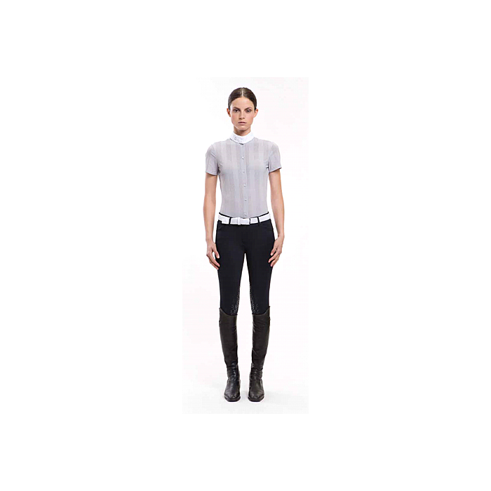 Cavalleria Toscana Vertical Perforated Dames Wedstrijd Shirt S/S
